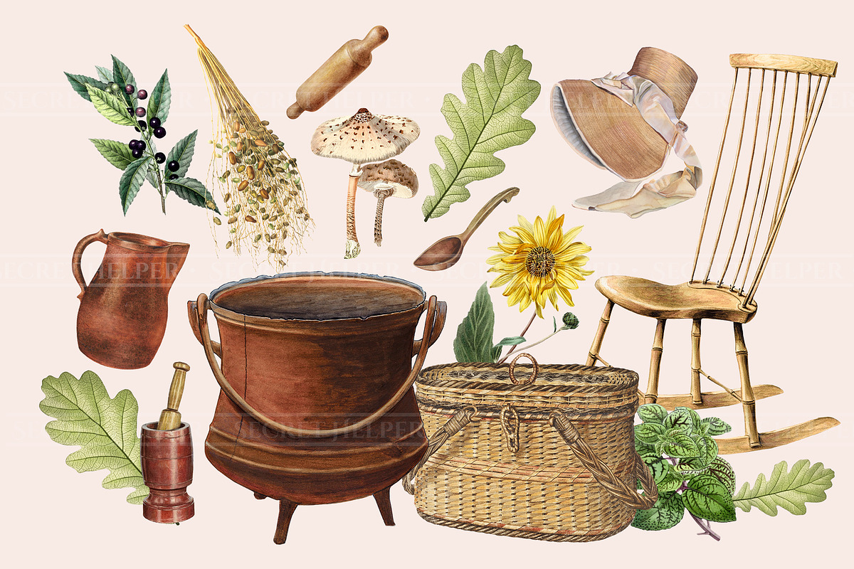 Cottagecore Clipart Set, a Healthcare Illustration by Secret Helper (Photo 2 of 7)