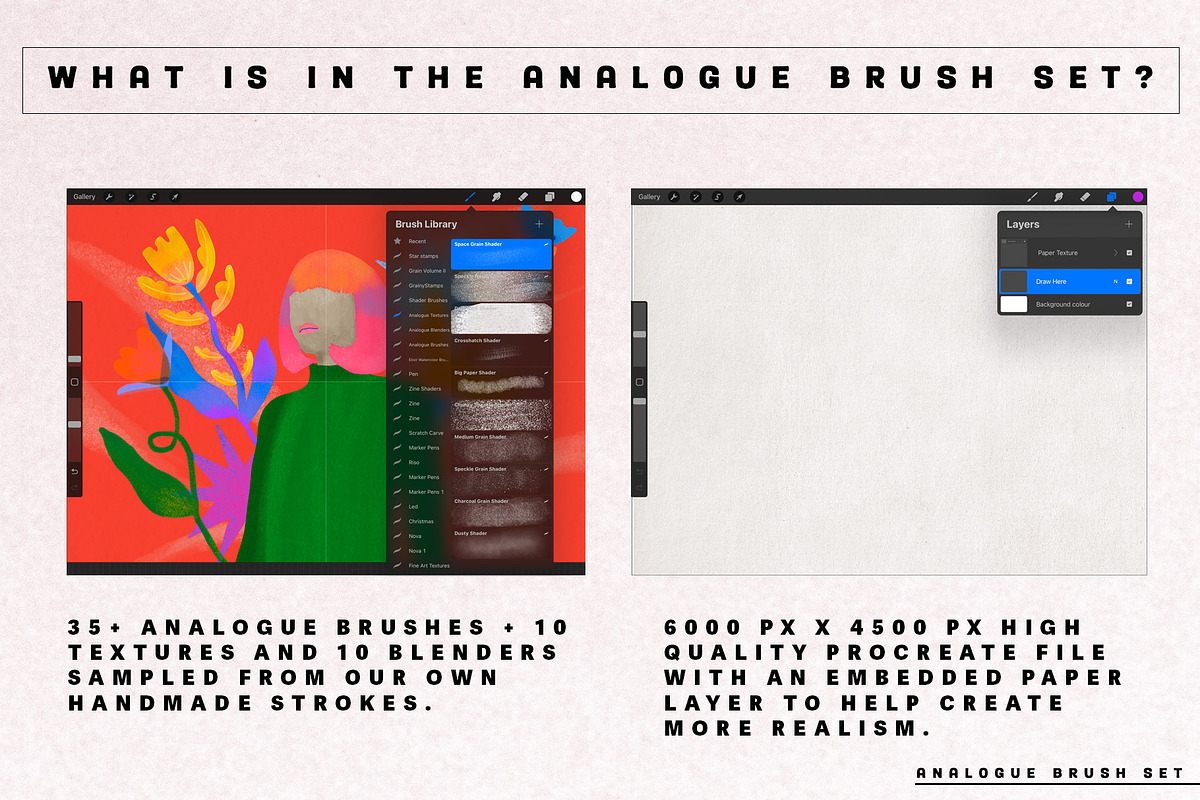 Analogue Retro Brushes for Procreate, a Brush Add-On by Neon Wild (Photo 10 of 11)