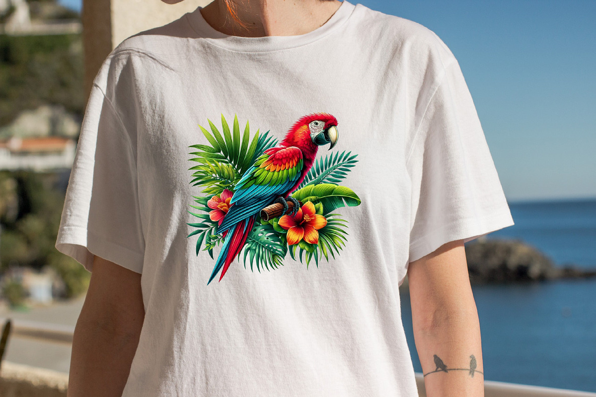 Watercolor Tropical Parrot Clipart, an Illustration by SVGArt (Photo 4 of 7)