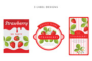 Vector set with delicious strawberri, a Background Graphic by natamastery (Thumbnail 4 of 4)