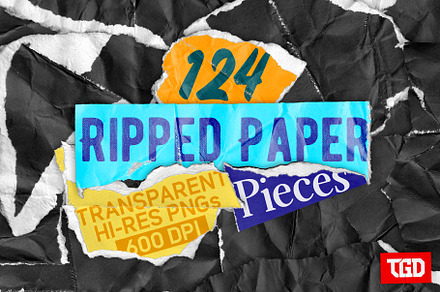 Textured Ripped Paper Pieces - PNGs