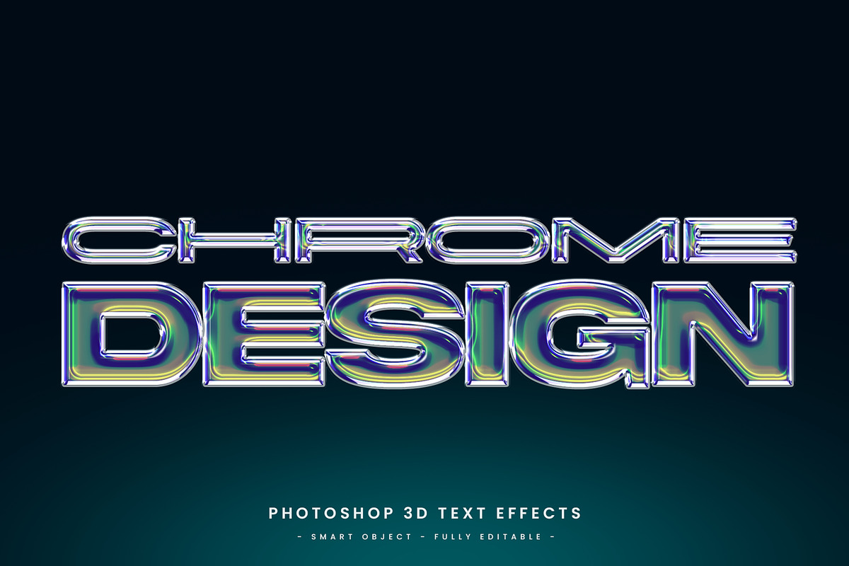 Chrome glassy Editable text effect, a Layer Style Add-On by mdmijanur0187 (Photo 1 of 2)