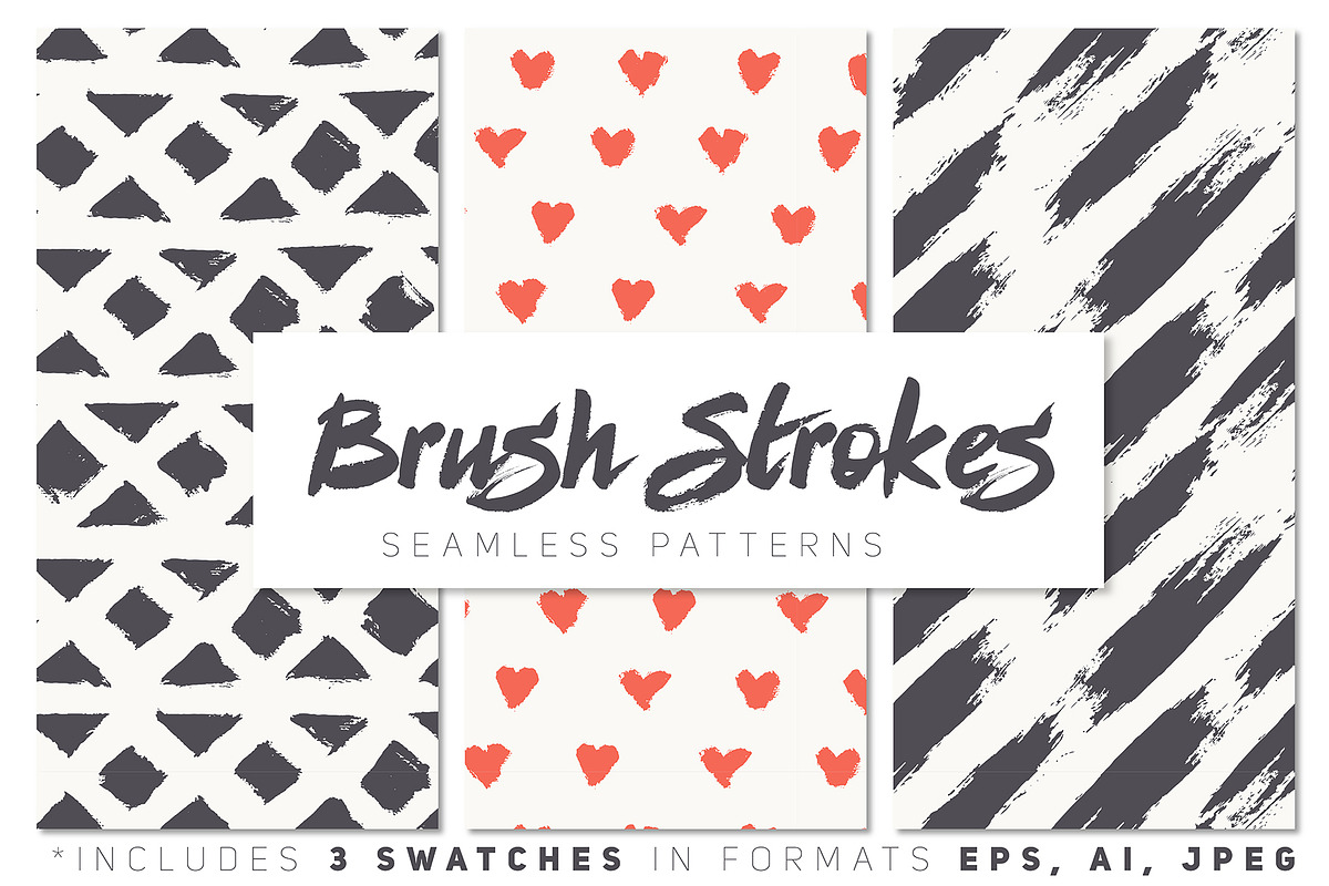Brush Strokes Seamless Patterns, a Pattern Graphic by Curly_Pat (Photo 1 of 5)