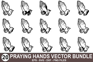 Praying Hands SVG Bundle, a Graphic by crative8112