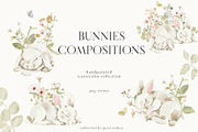Watercolor Bunny & Wildflowers  set, a Decorative Illustration by Grace Noboa Illustrations (Thumbnail 8 of 11)