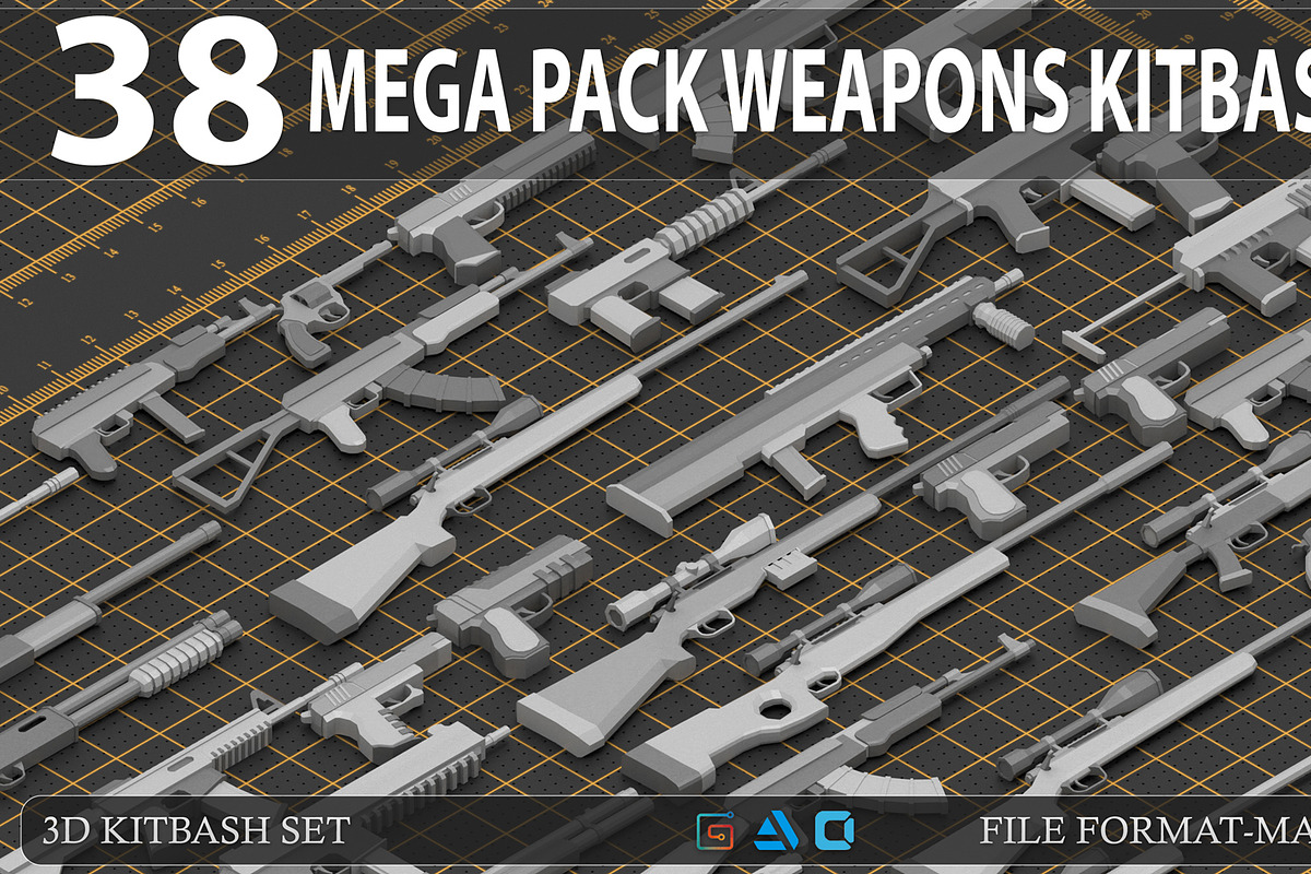 Mega pack weapon kitbash, an Object 3D Model by MohamedHussien1 (Photo 1 of 8)