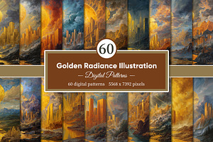 Golden Radiance Illustration, a Decorative Illustration by Housui Patterns
