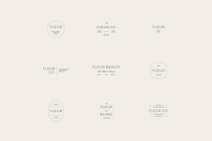 Fleur Minimal Logo Kit Ai Eps Psd