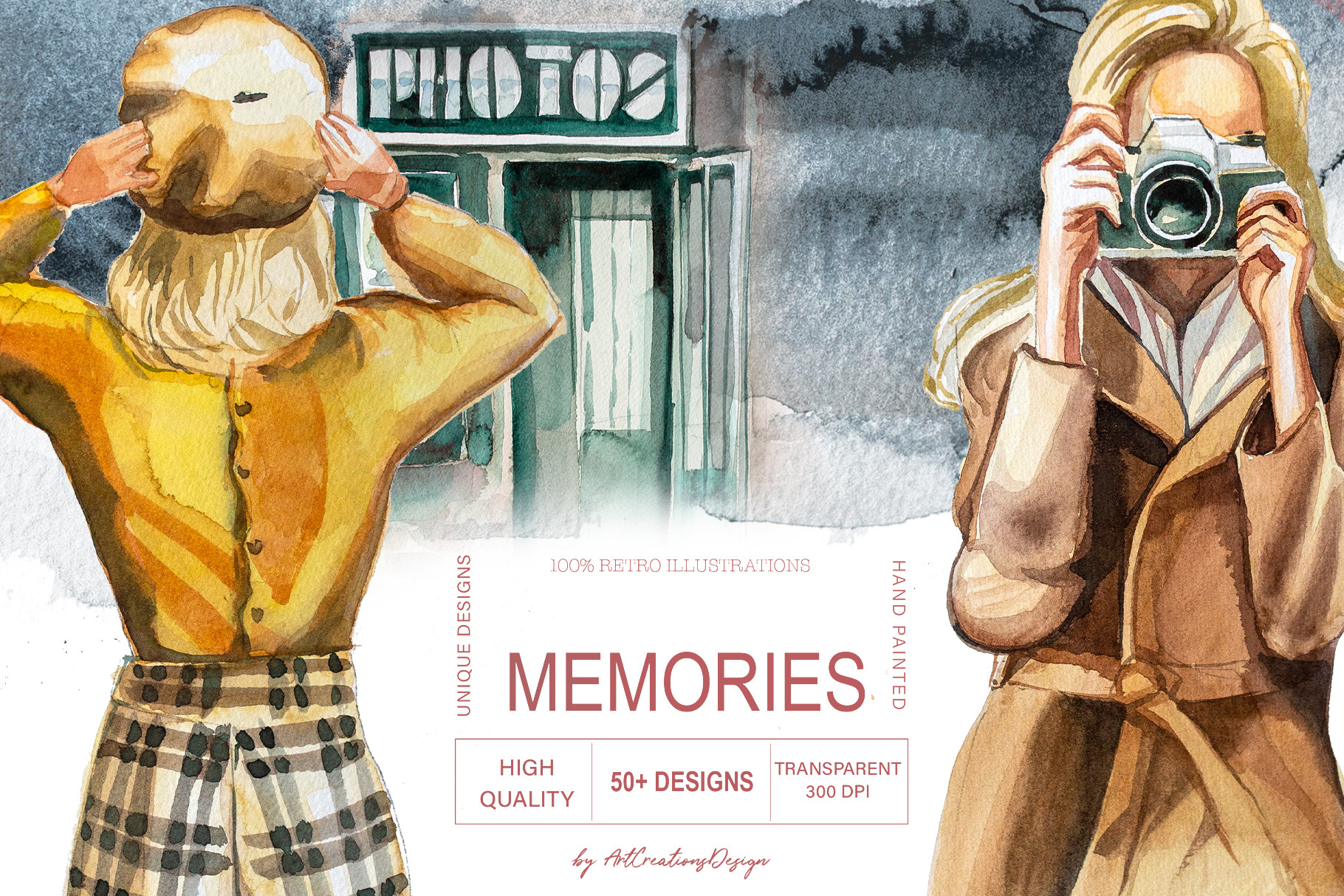 Watercolor Memories Clipart Set, a Person Illustration by ...