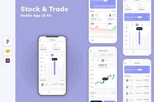 Stock & Trade Mobile App UI Kit, an UI Kit Template by uicube