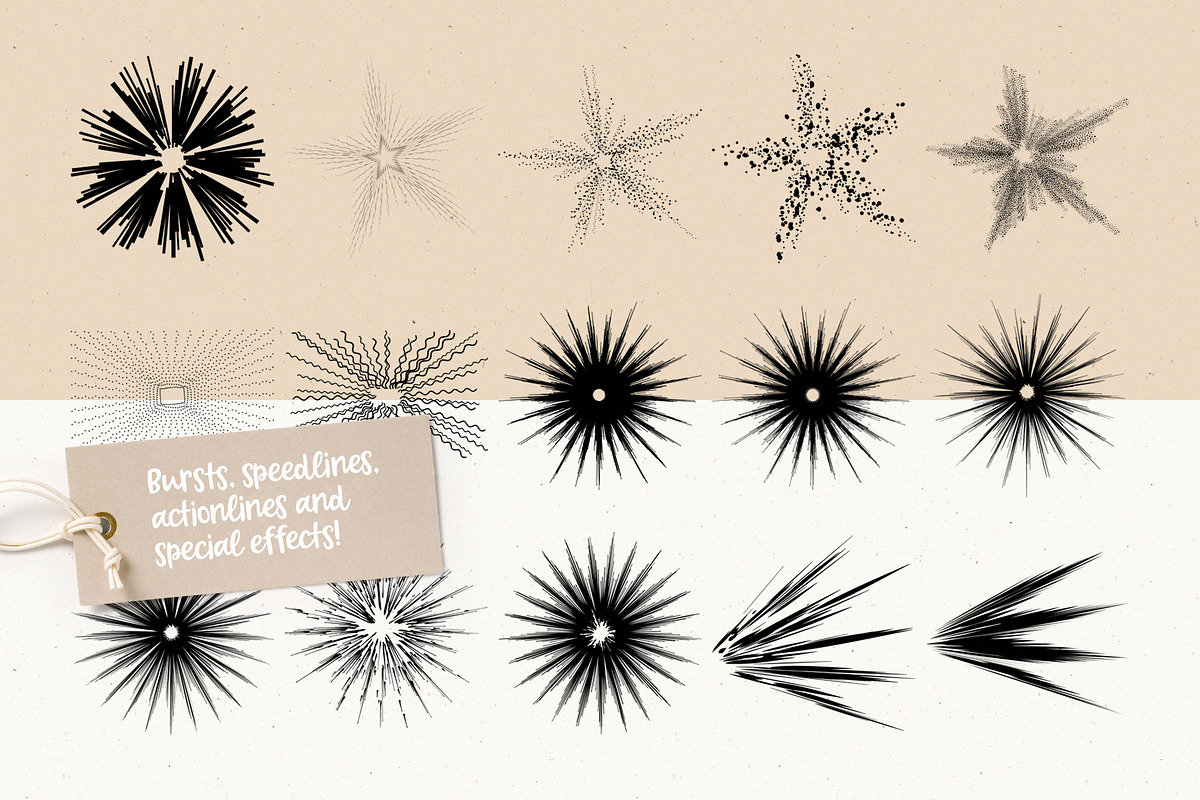 Speedlines Stamp Set for Procreate, a Brush Add-On by PrettyLittlePigs (Photo 5 of 12)