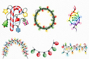 Christmas Lights Sublimation Clipart, an Illustration by Craft Nest (Thumbnail 4 of 6)