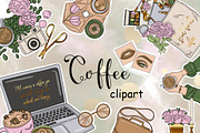 Coffee Clipart, a Food Illustration by GlamArtZhanna (Thumbnail 1 of 3)