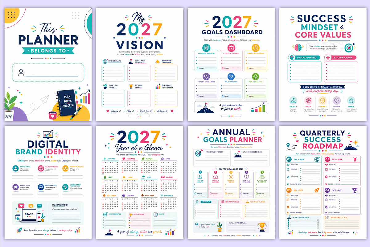 2027 Digital Success Planner | Kdp, a Stationery Template by Mustafiz (Photo 2 of 4)
