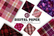Valentine Glitter Digital Paper, an Illustration by Designworld (Thumbnail 1 of 5)