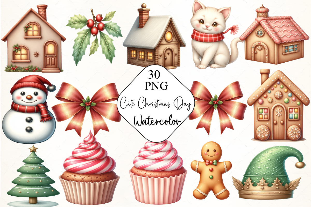 Cute Christmas Day Clipart, an Illustration by CrexoraLab (Photo 5 of 5)