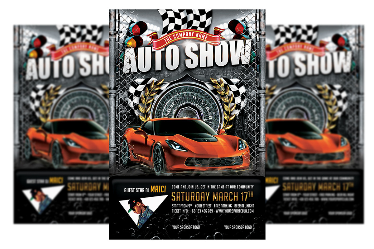 Auto Show Car, a Flyer Template by imadeDesign