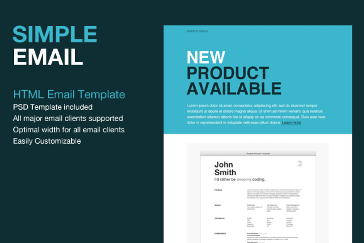 Simple HTML Email Template, a Websites & App Template by Cardeo (Photo 1 of 2)