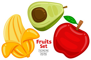 Fruits Set Vector #01, an Object Graphic by MEDZ
