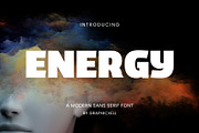 Energy Sans Serif Font, a Sans Serif Font by Graphicxell (Thumbnail 1 of 7)
