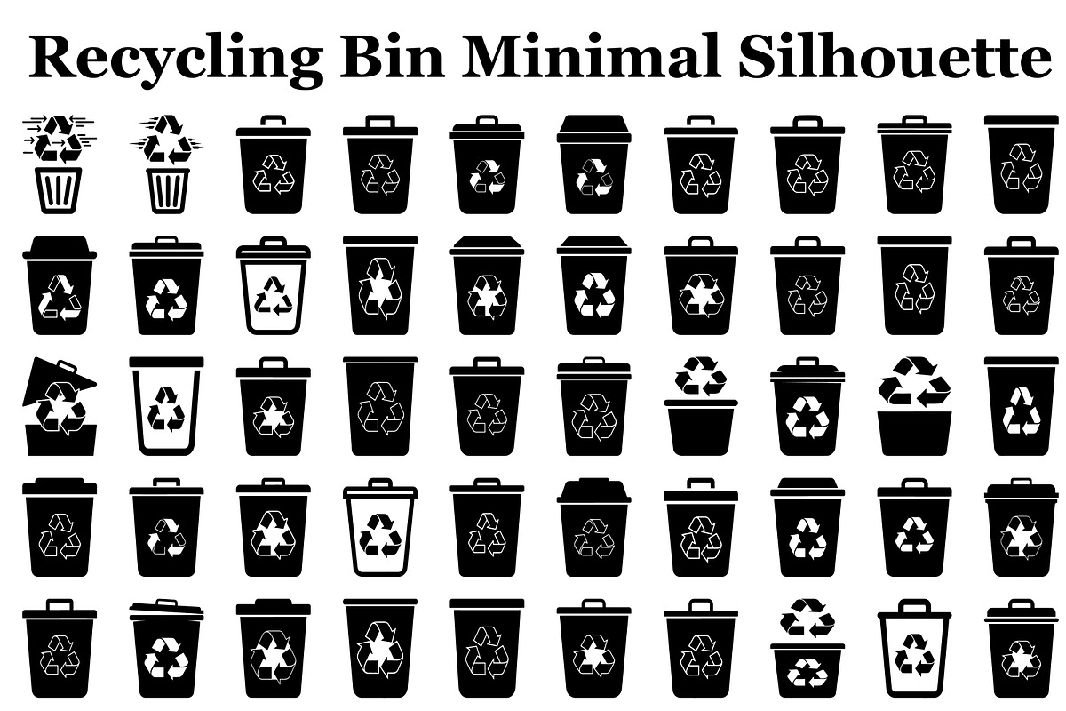 Recycling Bin Minimal Silhouette, a Graphic by Designer_Momina (Photo 1 of 14)