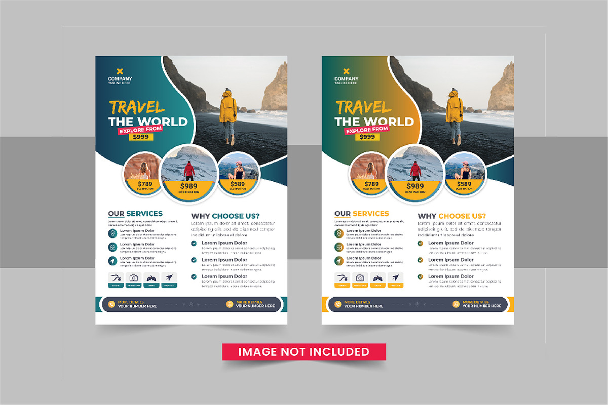 Travel Flyer Design, tour flyer set, a Flyer Template by Pavel_design (Photo 5 of 11)