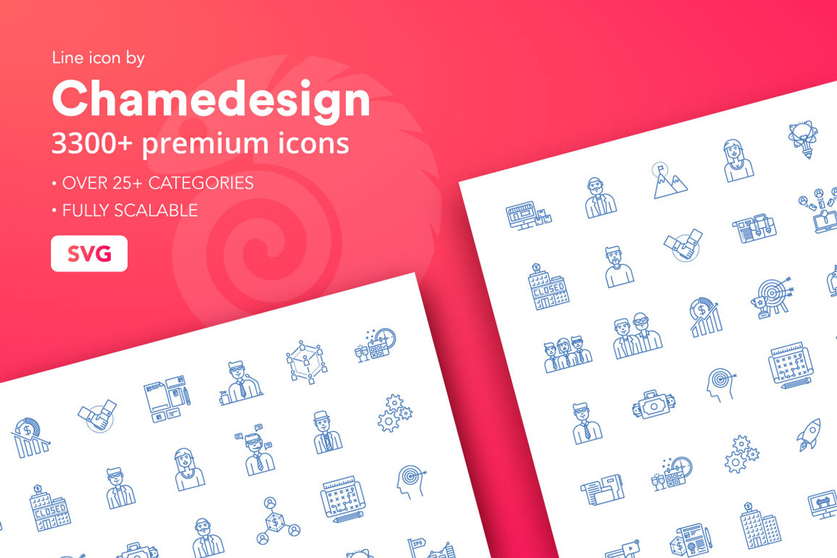 3300+ Line Icons, an Outline Icon by Chamedesign (Photo 1 of 2)