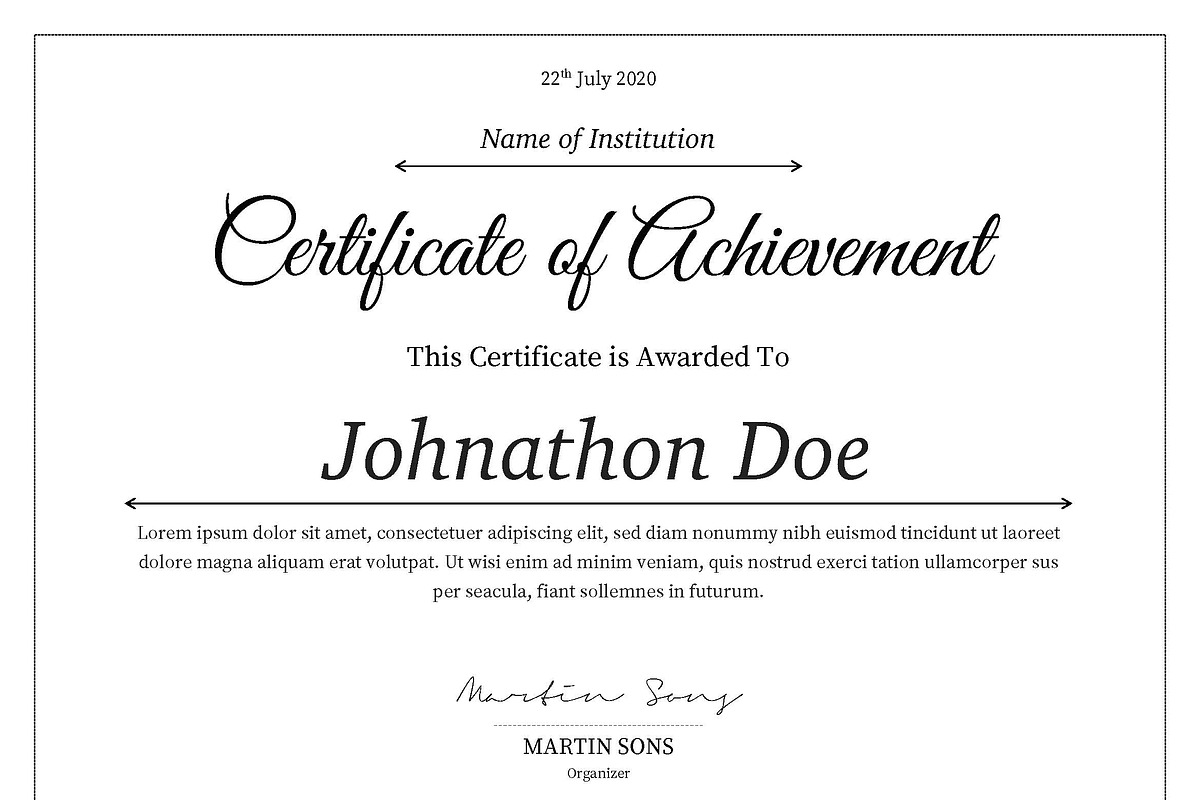 Clean Certificate Template, a Templates & Theme by ARP Creation (Photo 5 of 7)