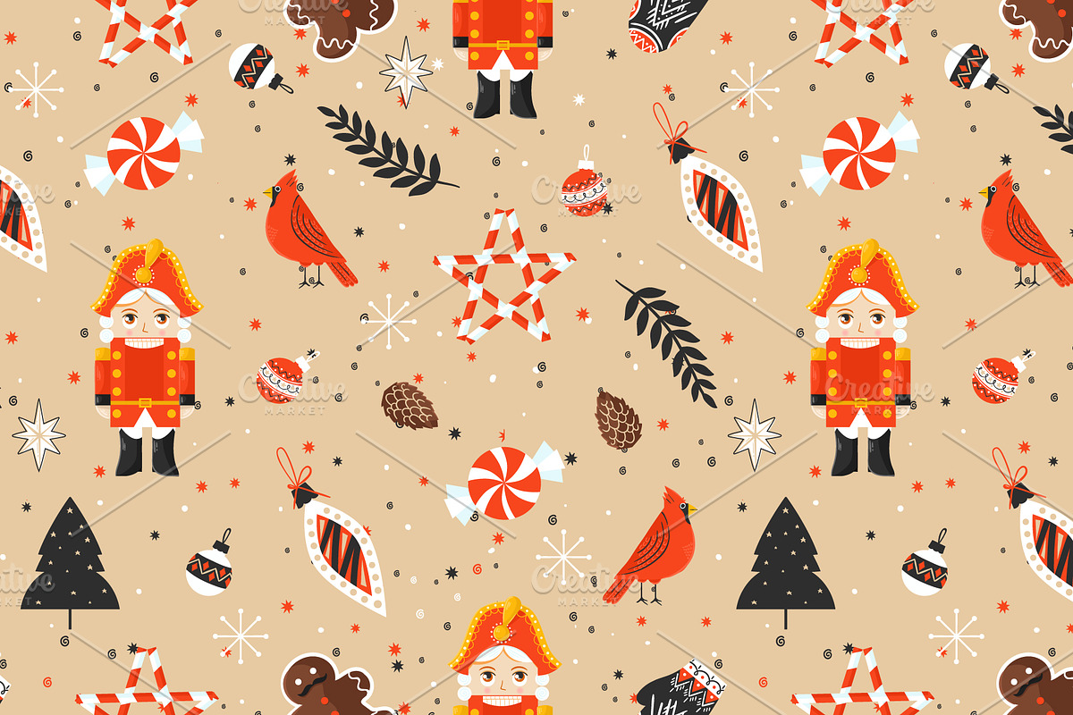 Colorful Retro Christmas Patterns, a Pattern Graphic by tomuato (Photo 7 of 7)
