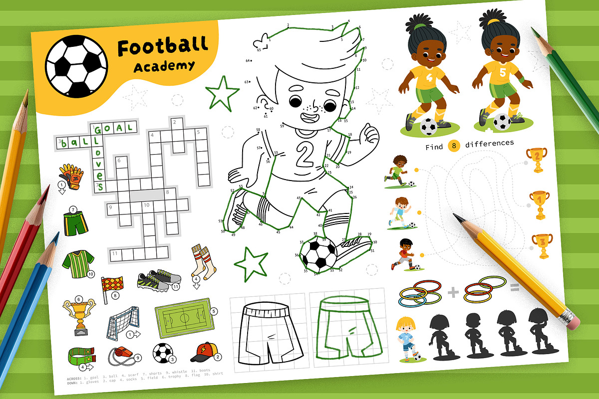 Football Printable Playmats for Kids, a Sport Illustration by Ksenya Savva (Photo 3 of 6)