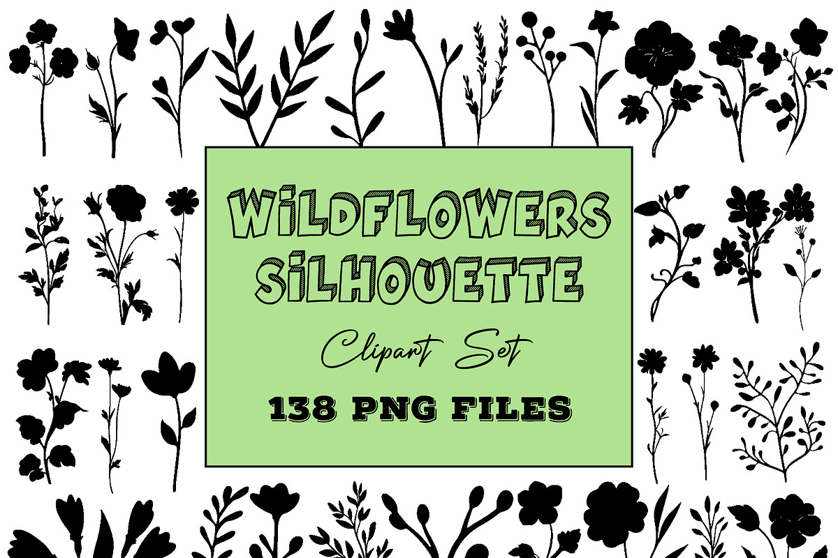 Wildflowers Silhouette - Vector AI, an Object Graphic by DesignBTF (Photo 1 of 7)