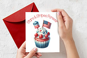 35 Patriotic Watercolor Cupcake Set, an Object Graphic by V Design Creator (Thumbnail 8 of 10)