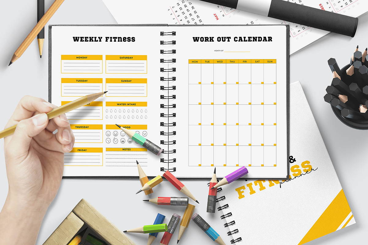 Healthy Lifestyle & Fitness Planner, a Stationery Template by Amit Debnath (Photo 2 of 7)