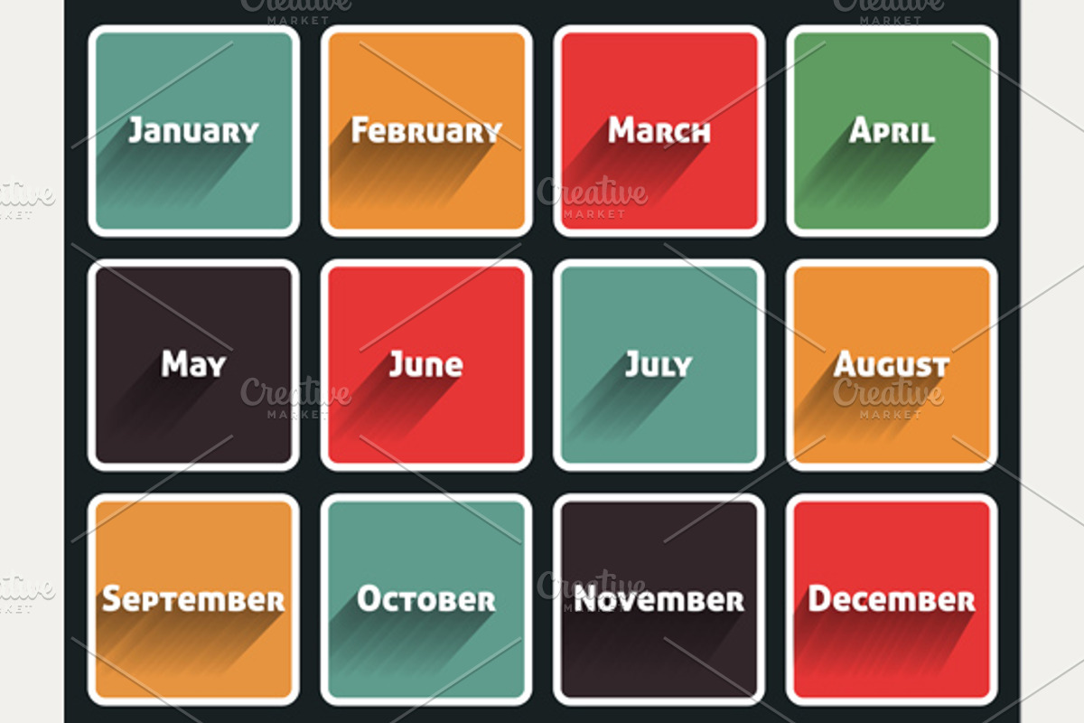 Month flat design, a Graphic by robuart