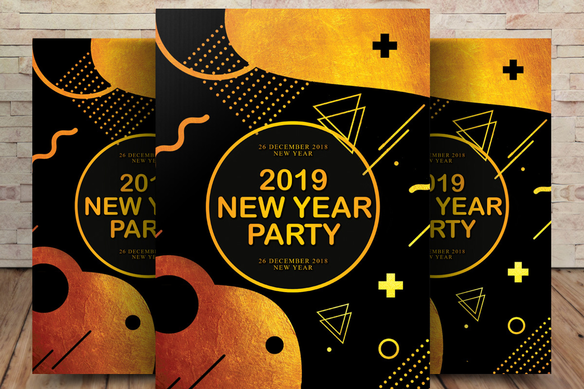 2019 New Year Party Flyer, a Flyer Template by graphicforest