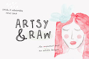 Outline Font - Artsy and Raw, a Handwritten Font by pixelcolours (Thumbnail 2 of 11)