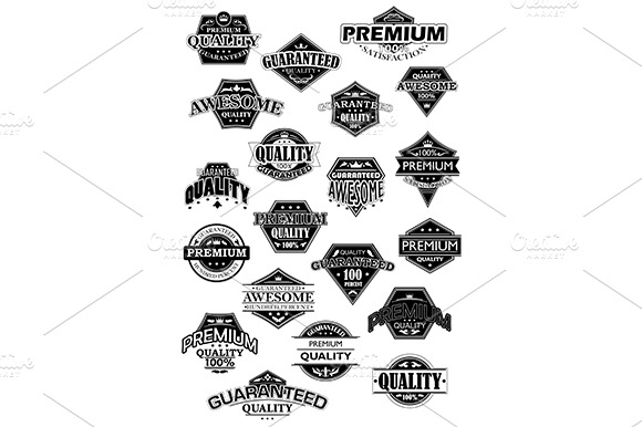 Quality Black And White Retro Labels