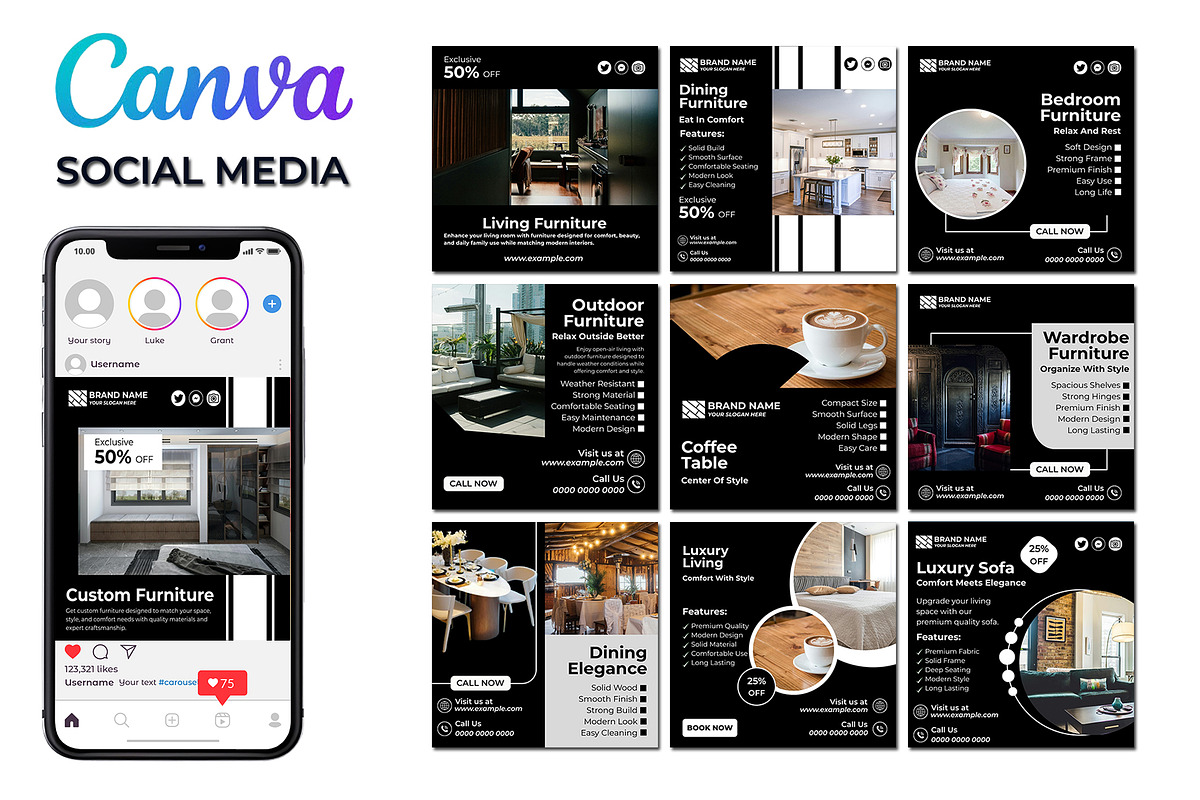 Indoor Social Media - Canva Template, a Social Media Template by Mohammad Sarfaraz (Photo 3 of 9)
