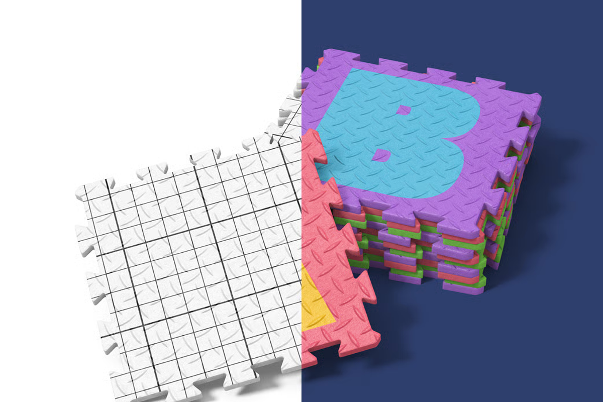 Puzzle Mat Mockup 2 Views, a Household Mockup by graphicsauce (Photo 3 of 4)