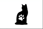 Cat Silhouette Paw Cutout Set, an Illustration by hafijul (Thumbnail 2 of 9)