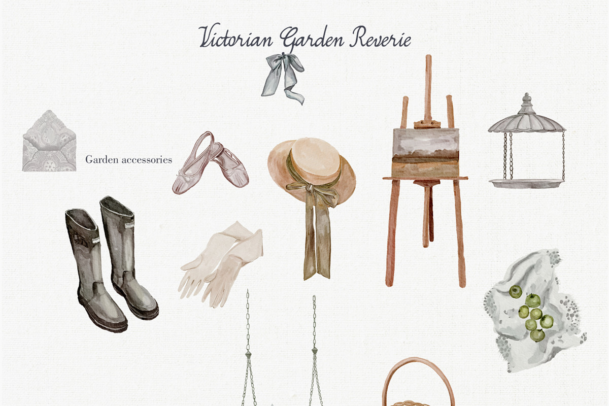 Victorian garden Riverie-summer set, a Decorative Illustration by Amely.Art (Photo 10 of 12)