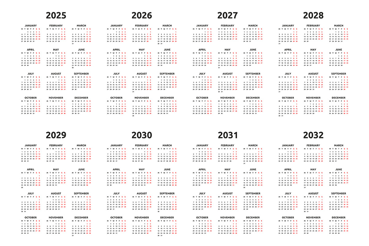 Calendar 2025, 2026 and 2032, a Graphic by Volyk (Photo 2 of 7)