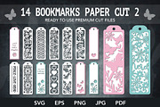 14 Bookmarks Paper Cut SVG Bundle, a Decorative Illustration by Reddish Design (Thumbnail 1 of 2)