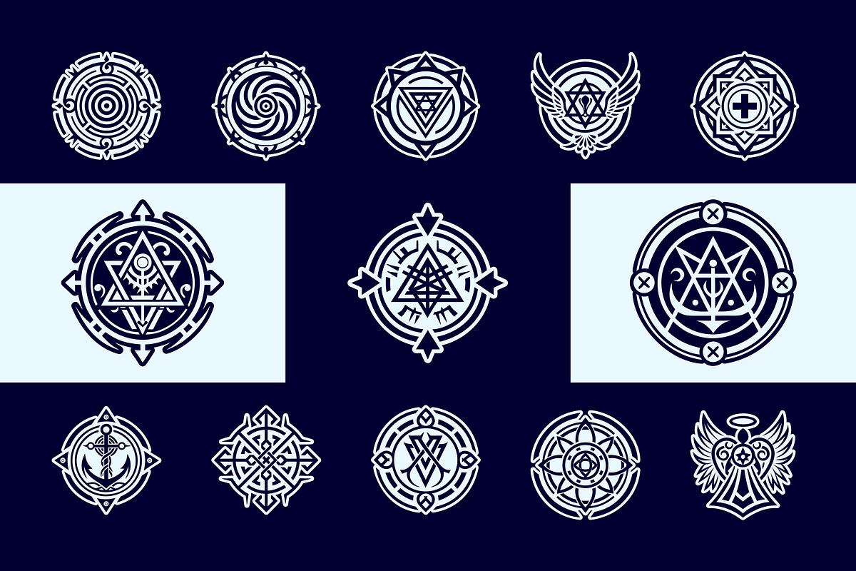 Angel Symbol and Sigils Set, a Solid Icon by Creative Stall (Photo 6 of 9)