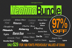 Techno Font Bundle 97% OFF