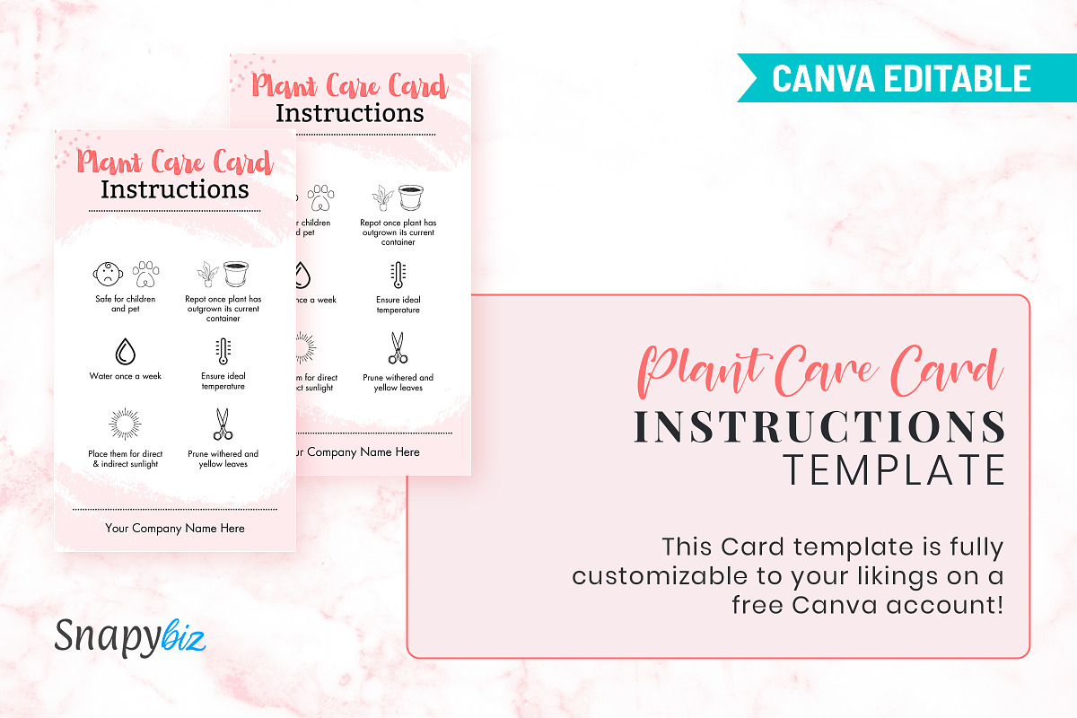 Plant Care Card Template, a Templates & Theme by Snapybiz (Photo 5 of 10)