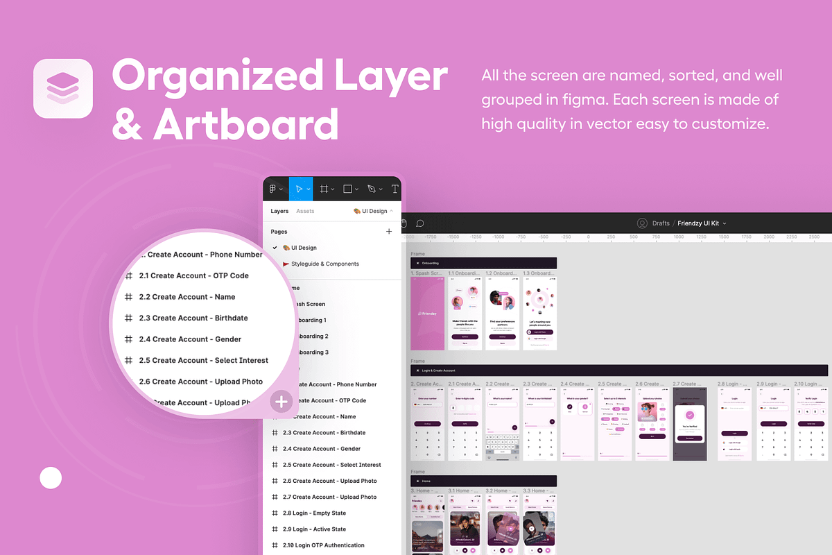 Friendzy - Dating App UI Kit, an UI Kit Template by dhuhacreative (Photo 3 of 8)