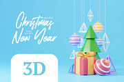 Christmas 3d rendering set, a Holiday Photo by Lunarts Studio (Thumbnail 1 of 9)