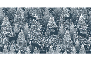 Christmas seamless background winter, an Animal Illustration by Nenahliadava Design