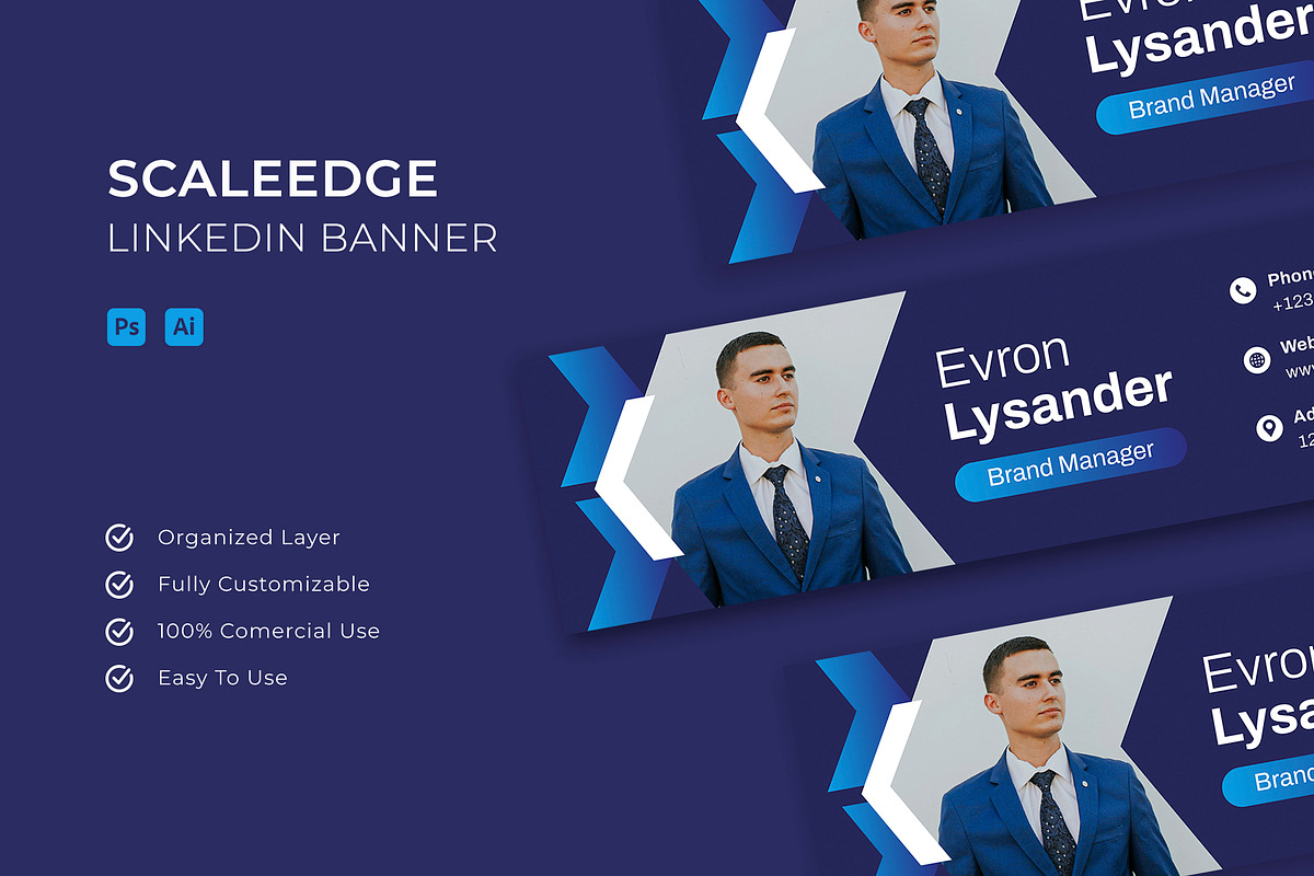 Scaleedge - LinkedIn Banner, a Social Media Template by Esensifiksi.studio (Photo 1 of 3)